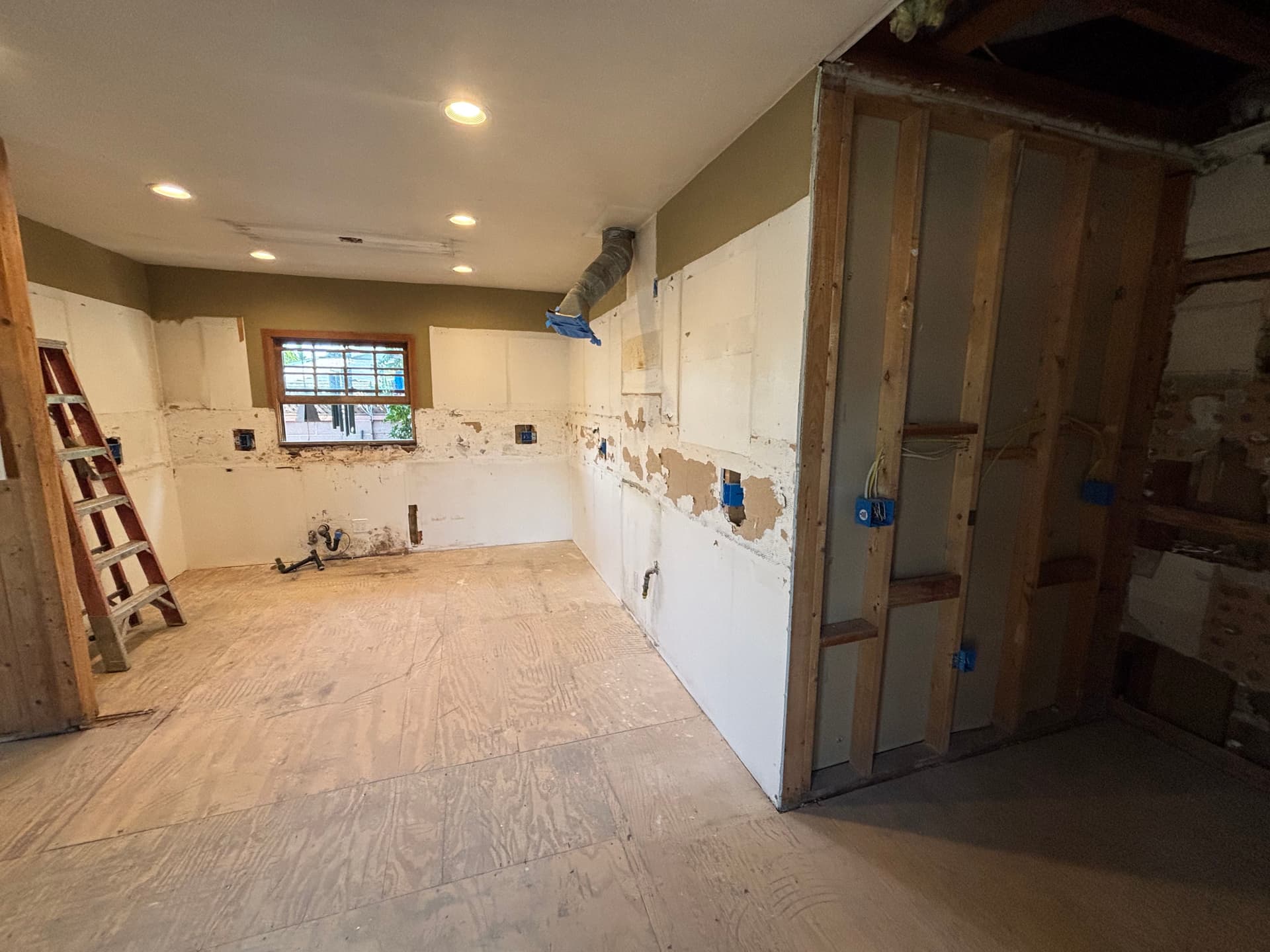 Kitchen Remodel Rough-In With 8 New LED Recessed Lights image