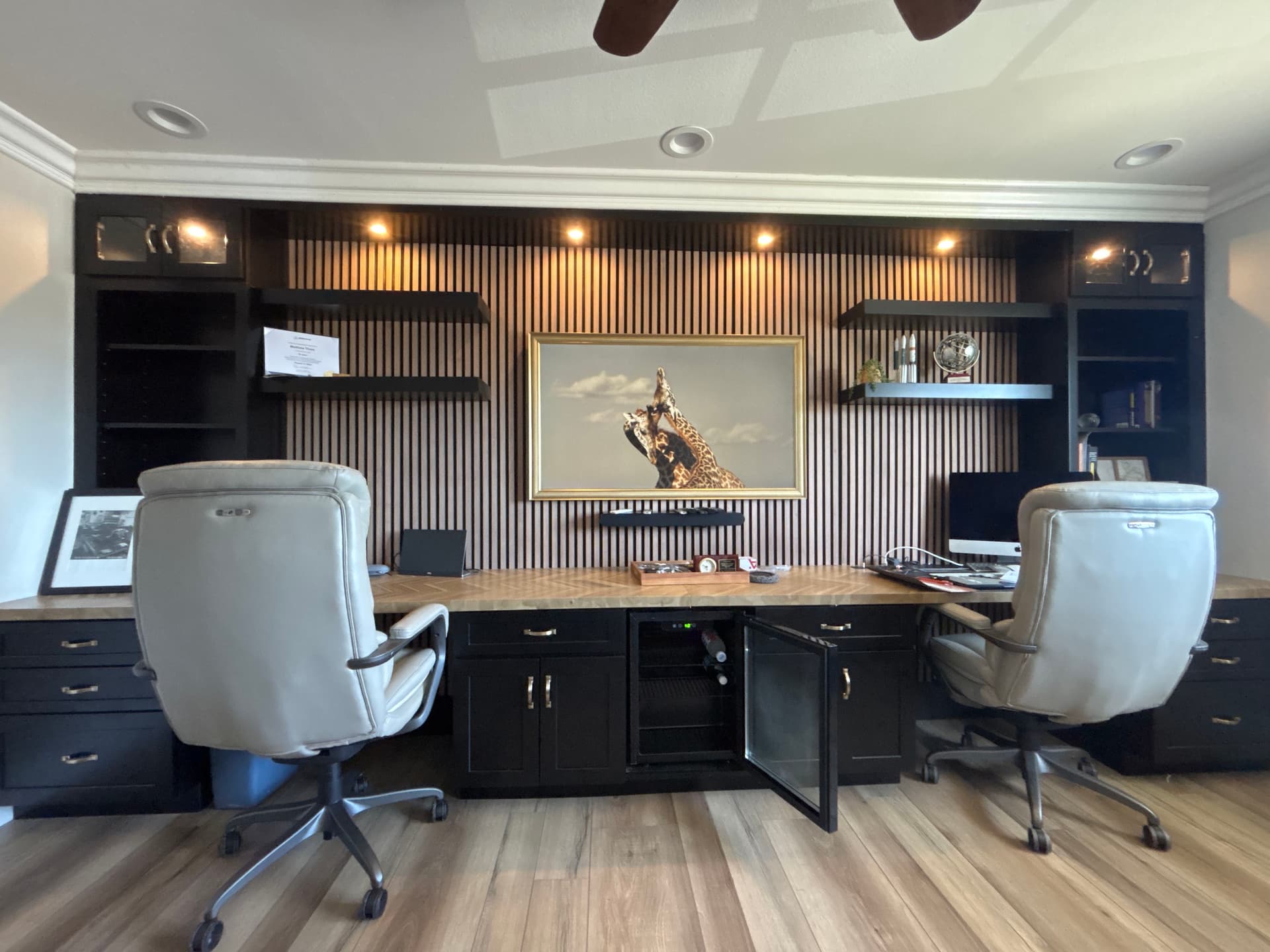 Built-In Cabinet Electrical for a Sharp Home Office Setup image