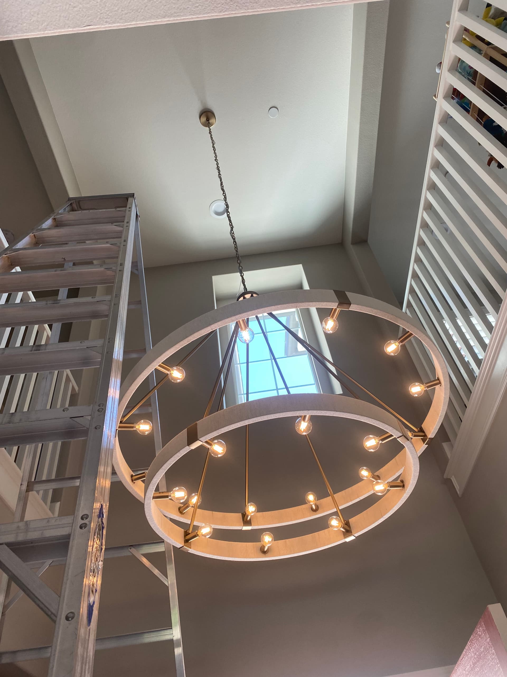 Gallery photos for Chandelier Installation on a 20-Foot Ceiling Done Right: Image #2