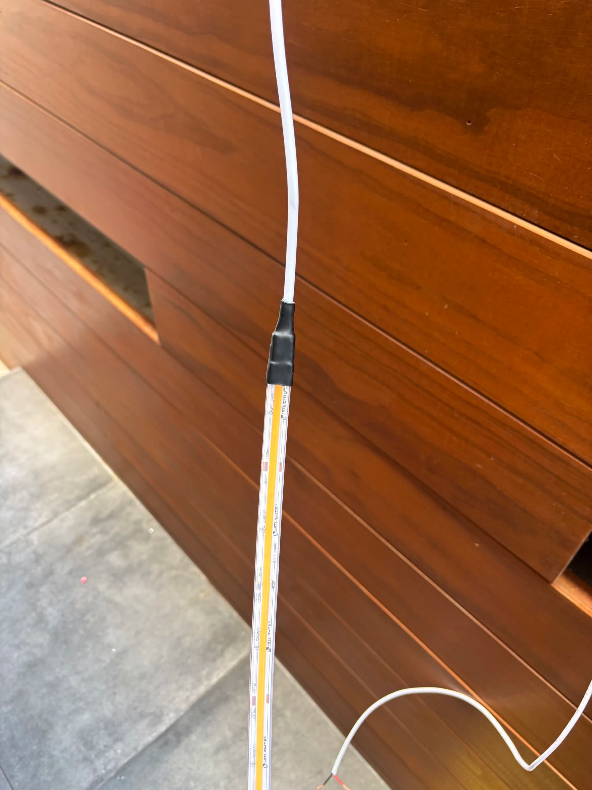 Gallery photos for 24V Waterproof LED Tape Light Install on Outdoor Wood Feature Wall: Image #2