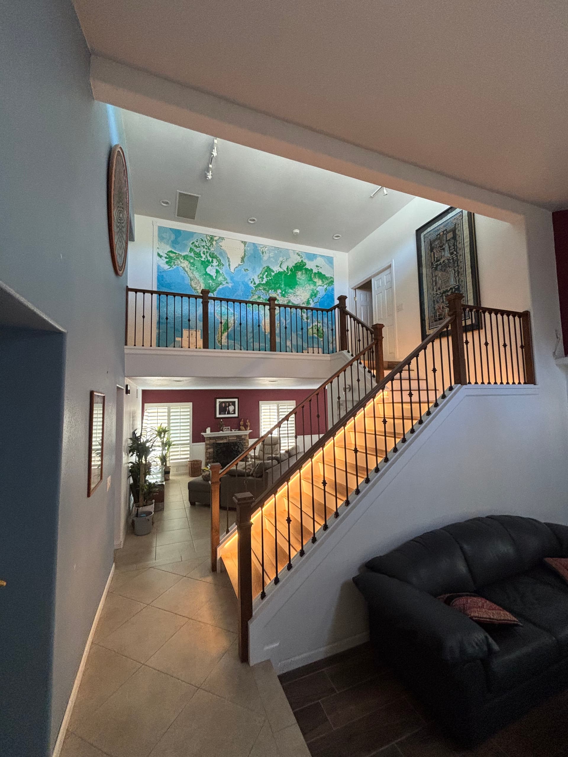 Gallery photos for Dimmable LED Tape Lighting Installed in Stair Diffuser Channels: Image #2